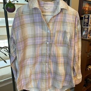 Universal Thread Lavender and Cream Plaid Shirt, Aeropostale